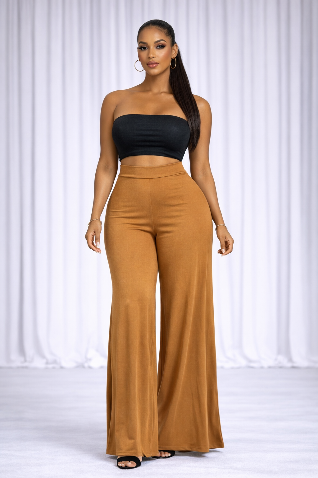 Gilded Goddess High Waist Palazzo Pants