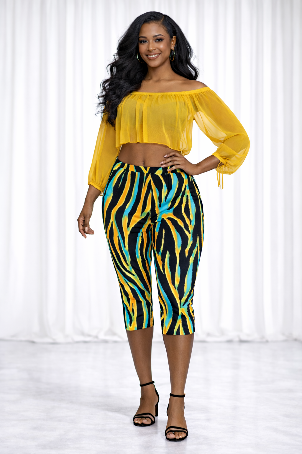 The Golden Hour Sheer Capri Set