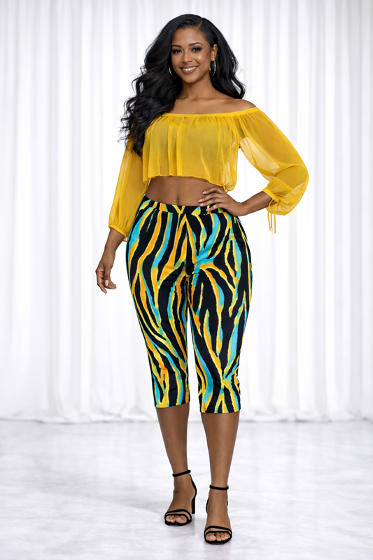 The Golden Hour Sheer Capri Set