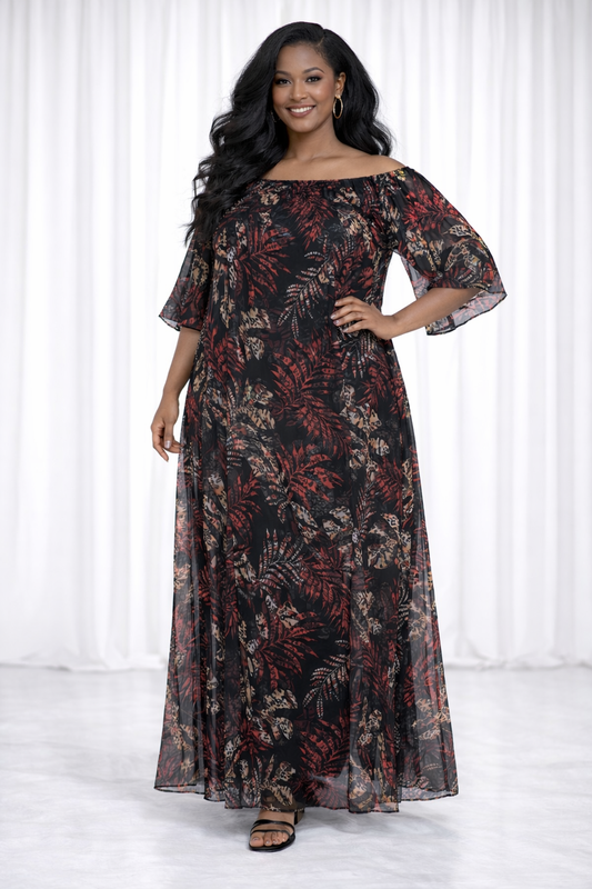 The Wild Ember Sheer Maxi Dress