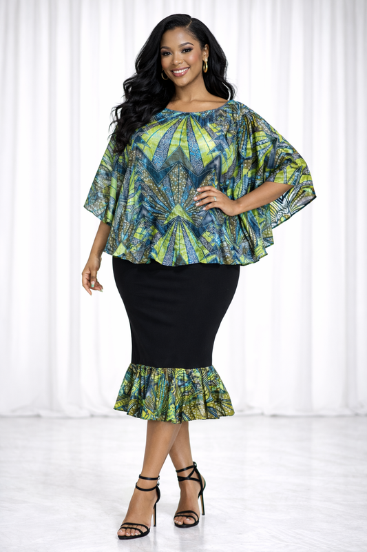 The Zuri Heritage Peplum Skirt Set