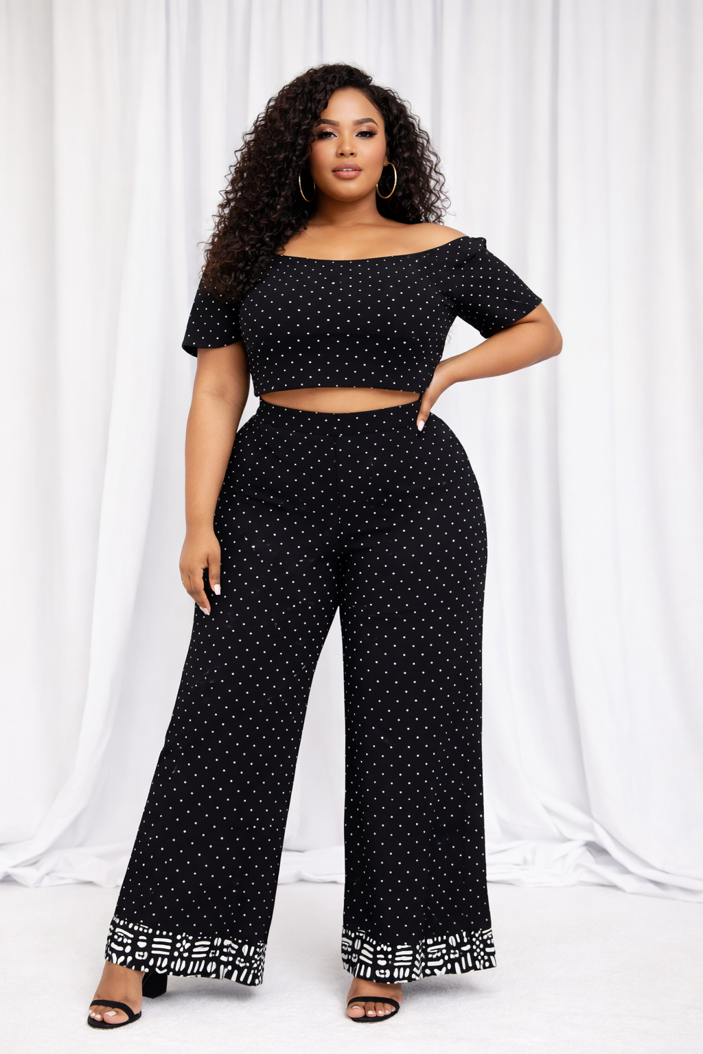 The DotMatrix Wide-leg Pants Set